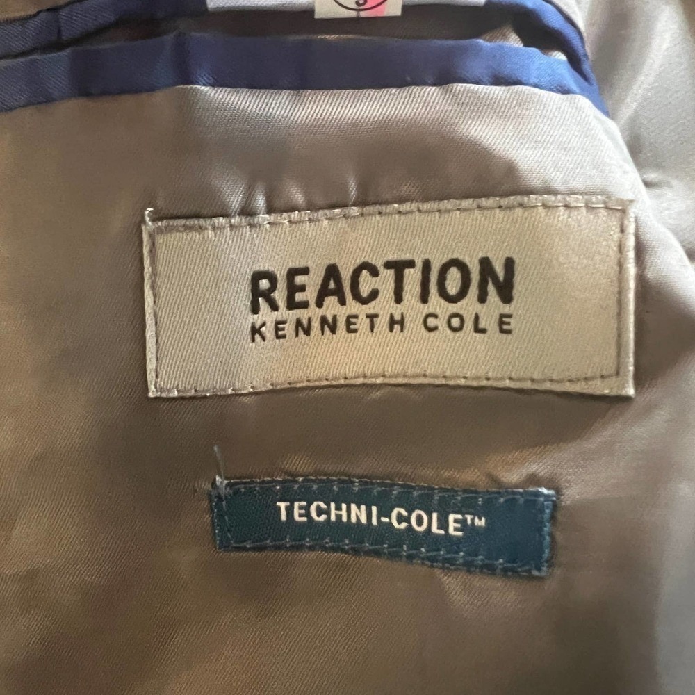 Reaction‎ Kenneth Cole Gray Techni Cole Modern Fit Windowpane Sport Coat 40L - Picture 12 of 16